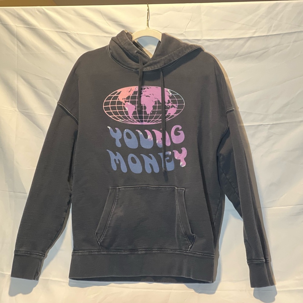 Black and Pink Graphic Hoodie Sweatshirt